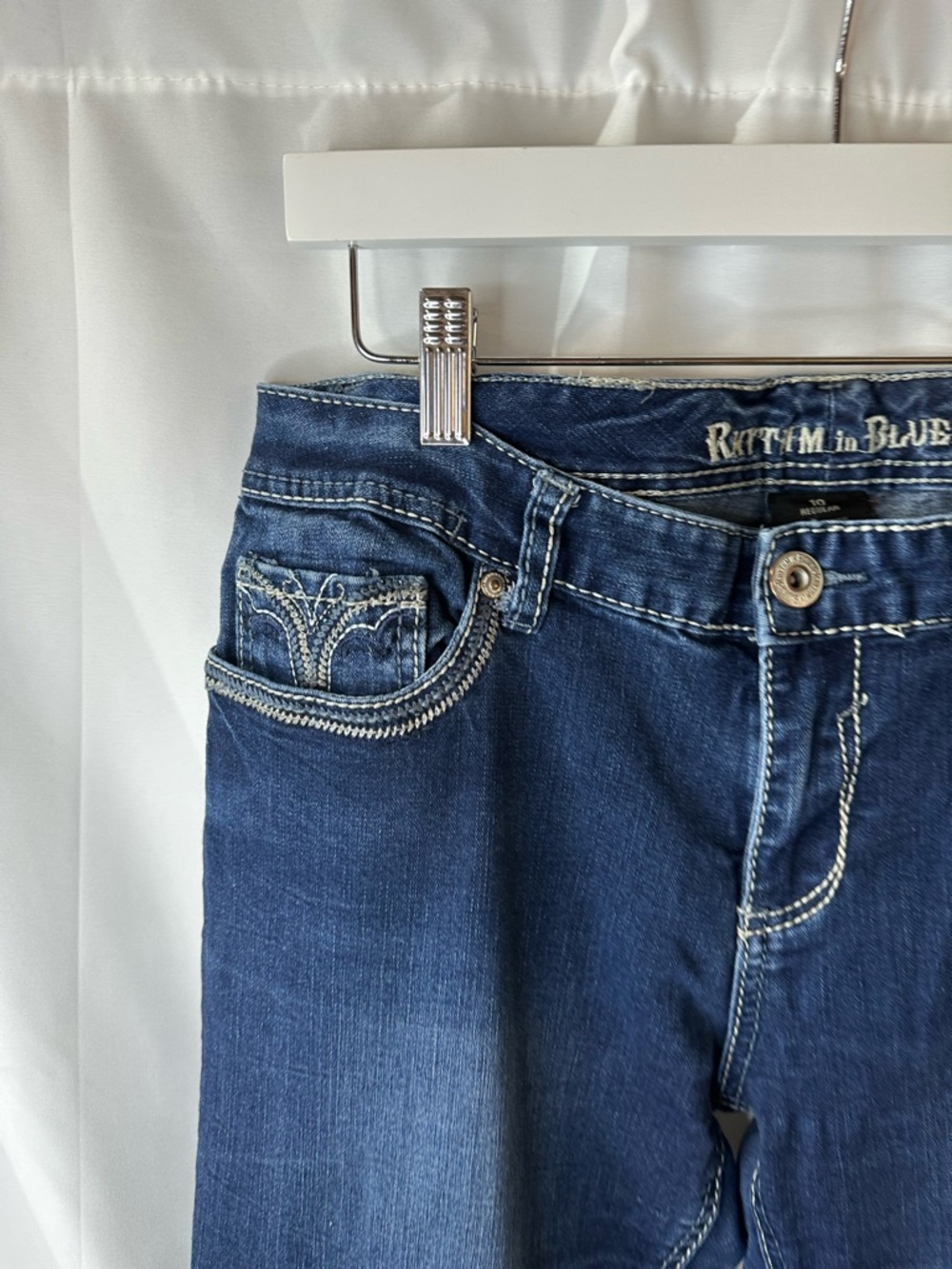 Rhythm & Blues Women's Boot Cut Jeans - Dark Blue - Picture 3 of 11